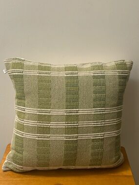 Hearth & Hand Green & Tan Striped Design 18" Square Accent Throw Toss Pillow